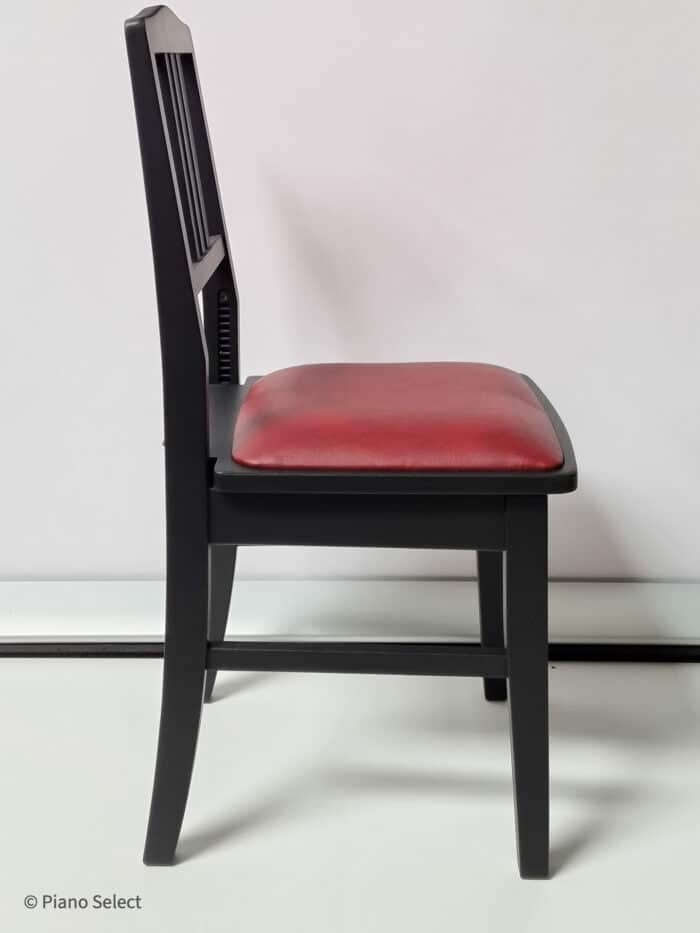 Gereviseerde Beethovenstoel - Mat zwart, rode zitting