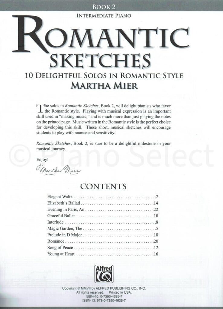 Romantic Sketches Book 2 Martha Mier